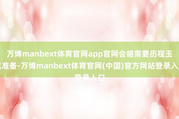 万博manbext体育官网app官网会晤需要历程玉成准备-万博manbext体育官网(中国)官方网站登录入口
